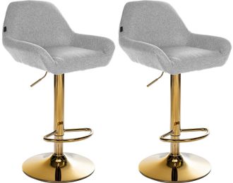 Clp Clp - Lote De 2 Taburetes De Bar Braga Gold Tela Gris