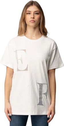 Elisabetta Franchi Dames, Tops, Wit, Maat: S Katoen