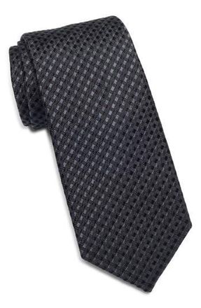 Nordstrom Lamont Check Silk Tie in Black at Nordstrom Rack