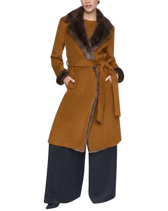 Halston Heritage Wool-Blend Notch Collar Coat