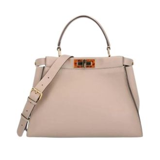 Fendi Pre-owned Peekaboo Schoudertas - Dames - Vintage Handtas - Beige - ONE Size - Leer - Vintage