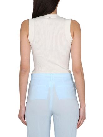 Max Mara Ribbed Cotton Tank Top - White
