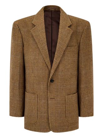 Man On The Boon. glen-check single jacket - men - Wool - 54 - Neutrals
