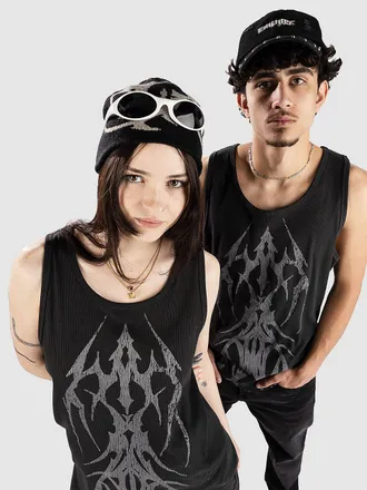 Vitriol Fruit Bat Ribbed Tanktop zwart