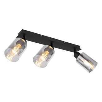 Globo Lighting Foco - Hadera - Negro - Vidrio Vidrio Ahumado - L&aacute;mpara - Globo