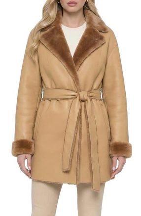 Gorski Merino Genuine Shearling Stroller, Belt in Latte at Nordstrom, Size X-Small