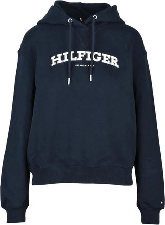 Tommy Hilfiger Hooded Sweatshirt - Dames - Hoodies - Blauw - M - Katoen - Hoodies & sweatvesten