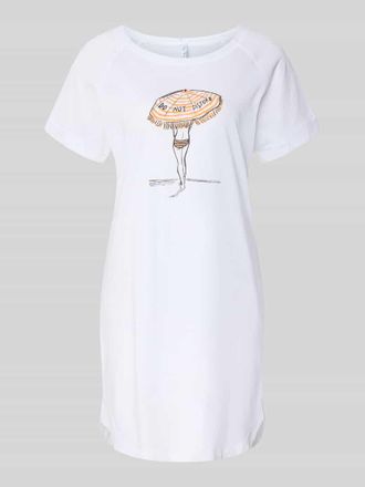 Louis & Louisa Oversized Nachthemd mit Motiv-Print Modell Sommerliebe in Weiss, Gr&ouml;&szlig;e XXL