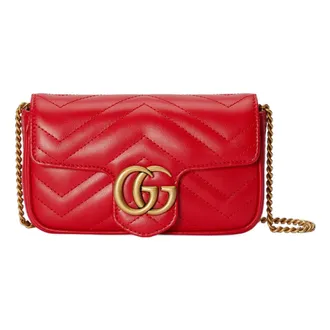 Gucci (WMNS) Gucci GG Marmont Matelasse Super Mini Bag Red 476433-DTDHT-6832