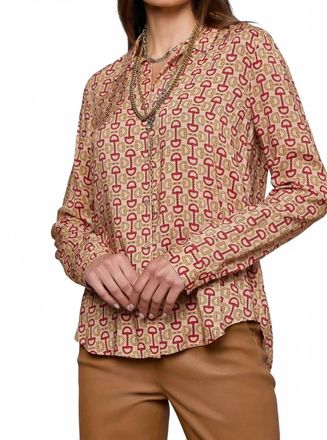 L'agence Holly Button Down Blouse In All Over Bits