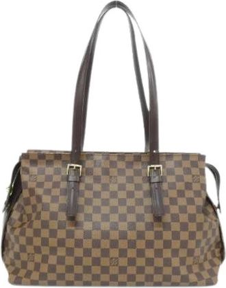 Louis Vuitton Pre-owned Damier Schoudertas - Dames - Vintage Handtas - Bruin - ONE Size - Vintage