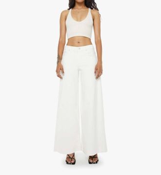 Mother Lil Mid-Rise Headliner Sneak Jean In Cream Puffs