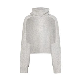 Dante6 Alpaca Wol Vest met Gedrapeerd Kraag - Dames - Truien - Grijs - Maat: ONE Size Wol
