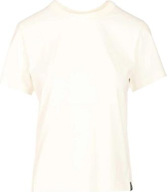 Courr&egrave;ges Geborduurd T-shirt - Dames - T-shirts - Wit - M - Katoen - Tops