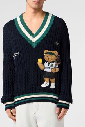 Philipp Plein Pullover Tennis Club in misto lana