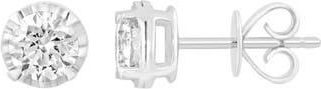 Effy 14K White Gold Round Lab Grown Diamond Stud Earrings in Silver at Nordstrom Rack
