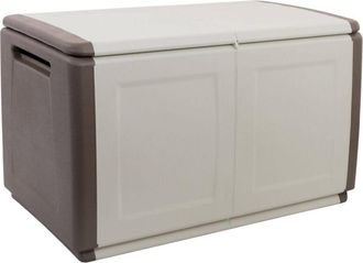 Dmora Baule contenitore multiuso polipropilene, Box portatutto, 100% Made in Italy, cm 96x53h57, colore Grigio chiaro, con imballo rinforzato - Dmora