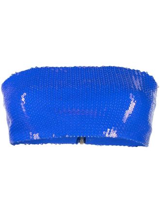 DAVID KOMA Top verfraaid met pailletten - Blauw