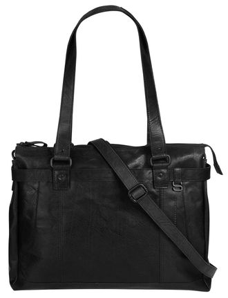 Spikes & Sparrow Shopper SPIKES & SPARROW, Damen, Gr. B/H/T: 42cm x 32cm x 12cm onesize, schwarz, Leder, vintage, Taschen Shopper, echt Leder