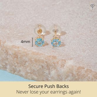 MAX + STONE 14k Yellow or White Gold 4mm Round Stud Earrings