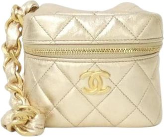 Chanel Pre-owned Mini Pouch - Dames - Vintage Mini Tas - Beige - ONE Size - Leer - Vintage