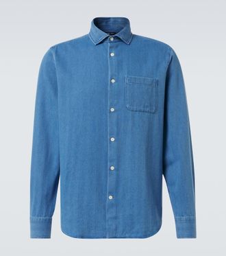 Frescobol Carioca Emilio herringbone denim shirt