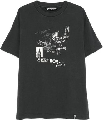 Palm Angels T-shirt Palm Angels - Heren - T-shirts - Zwart - L - Katoen - Tops