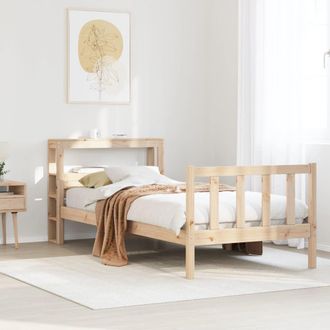 Berkfield Home Bed Frame without Mattress 90x190 cm Single Solid Wood Pine in Brown