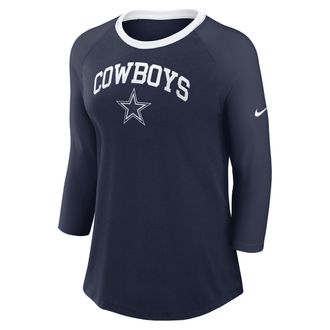 Nike Dallas Cowboys Nike Womens NFL 3/4-Sleeve T-Shirt in Blue | 01UE00DH7RD-PVL