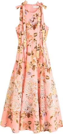 Zimmermann Acacia Floral-print Linen Midi Dress - Multi Floral - 00 (UK 6 /xs)