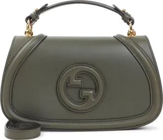 Gucci Green Blondie Leather Shoulder Bag-Donna