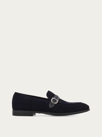 Ferragamo Men Gancini ornament moccasin Blue Size 10.5