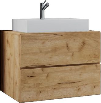 ebuy24 Vcm 2 Pcs Lavabo De Lavabo Lavabo Gabinete Inferior Ancho 80 Cm Muebles De Ba&ntilde;o Conjunto Con Cajones Lendas (roble De Miel)