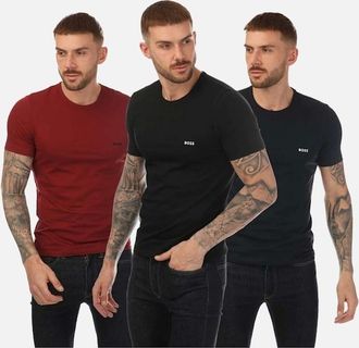 HUGO BOSS Mens Mens 3 Pack Underwear Logo T-Shirt - Black/Black - Size: 36