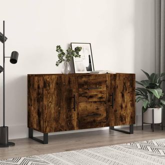 Berkfield Home Sideboard Smoked Oak 100x36x60 cm Engineered Wood in Brown | Size: 100 x 36 x 60 cm