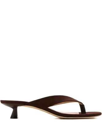 Stuart Weitzman Sandali infradito con tacco basso 35mm - Marrone