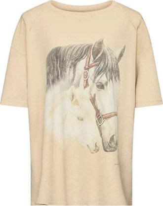 Maison Margiela 109 T-Shirt - Dames - T-shirts - Beige - S - Katoen - Tops
