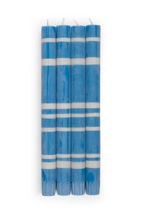 British Colour Standard Striped Dinner Candles - Set of 4 in Nanking/gull Grey at Nordstrom