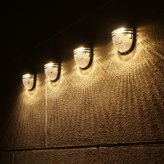 OEM Luces Solares Para Cercas, Luces Solares Para Paredes, Luces Solares Con Sensor D&iacute;a/noche, Luces Exteriores Para Jard&iacute;n, Camino, Escaleras, 4 Piezas