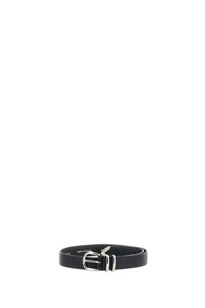 Sunflower Black Leather Belt with Silver-Tone Buckle
