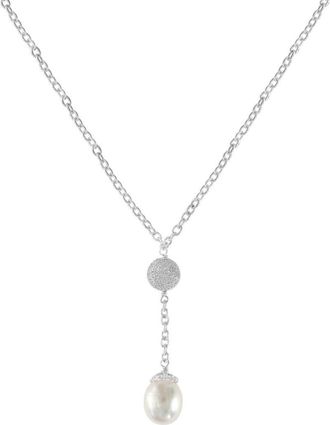 Effy Sterling Silver Freshwater Pearl Lariat Necklace in White at Nordstrom Rack, Size 18