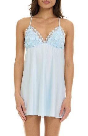 Flora Nikrooz Kylie Charm Satin Chemise in Ice Blue at Nordstrom, Size X-Small