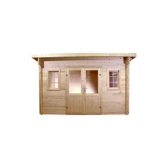 Foresta Caseta De Jard&iacute;n De Abeto De 374x374 Cm - Grosor De Pared: 42 Mm - Techo De Acero Galvanizado - Puerta De Cristal - Fa4040.02 Foresta