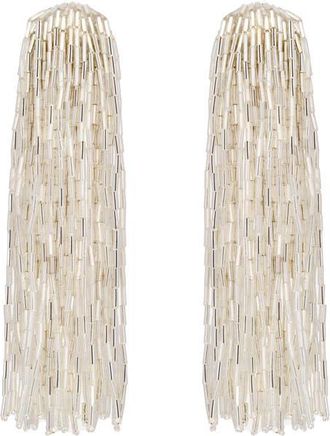 Oscar De La Renta Cascade Tassel Drop Earrings in Silver at Nordstrom