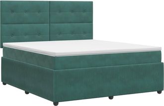 vidaXL Cama Box Spring Con Colch&oacute;n Verde Oscuro 140 X 190 Cm Vidaxl