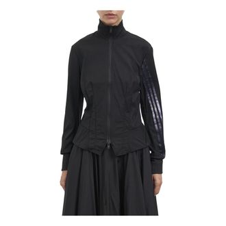 Yohji Yamamoto Fitness, Dames, Zwart, L, Nylon, Track Top Gradient 3 Stripes