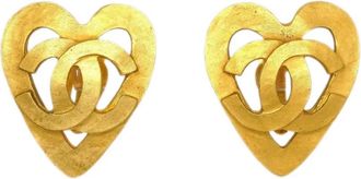 Chanel Orecchini a clip con pendenti a cuore 1995 - Oro