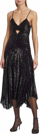 A.L.C. Lou Sequin Midi Dress In Black