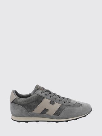 Hogan H699 Sneakers in Calfskin and Suede with Notched Sole