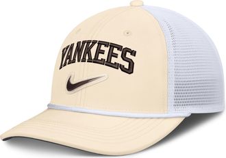 Nike New York Yankees Rise Nike Mens Dri-FIT MLB Trucker Adjustable Hat in White | NB640HNANK-USE